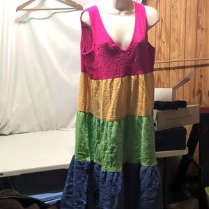 NWT Marine Layer color block Maxi dress size large Summer tank dress